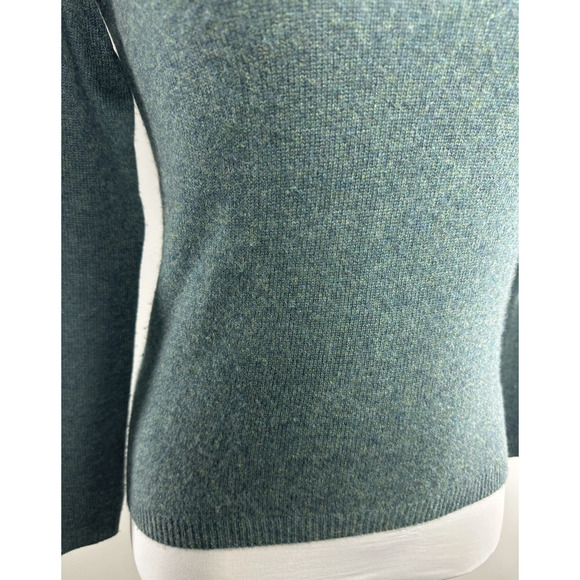 Tahari Pure Luxe 100% Cashmere Sweater Green Heather Crewneck Women’s XS - Picture 6 of 12